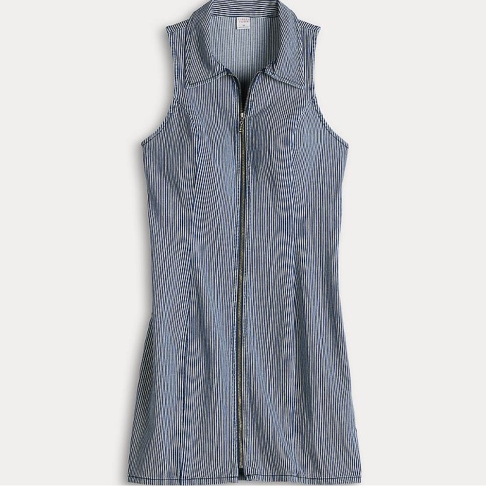 Women's Blue Striped Denim Dress